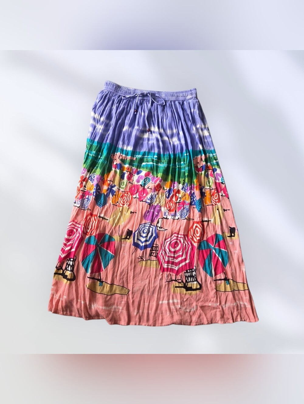 Gypsie Blu Beach Theme Midi Skirt